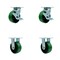 Service Caster 5 Inch Green Poly on Cast Iron Caster Set with Ball Bearings 2 Brakes 2 Rigid SCC-30CS520-PUB-GB-TLB-2-R520-2 - alternate 1